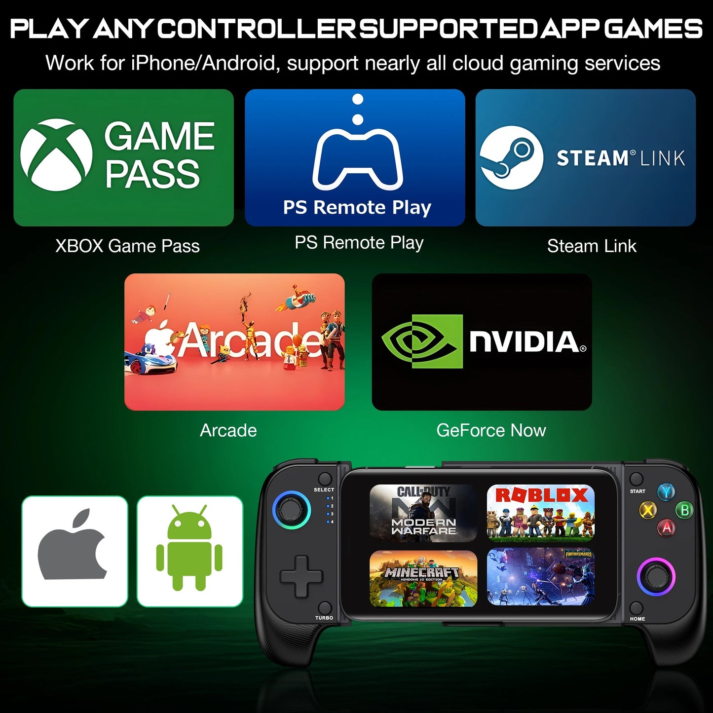 DINOFIRE Cell Phone Gamepad Joystick