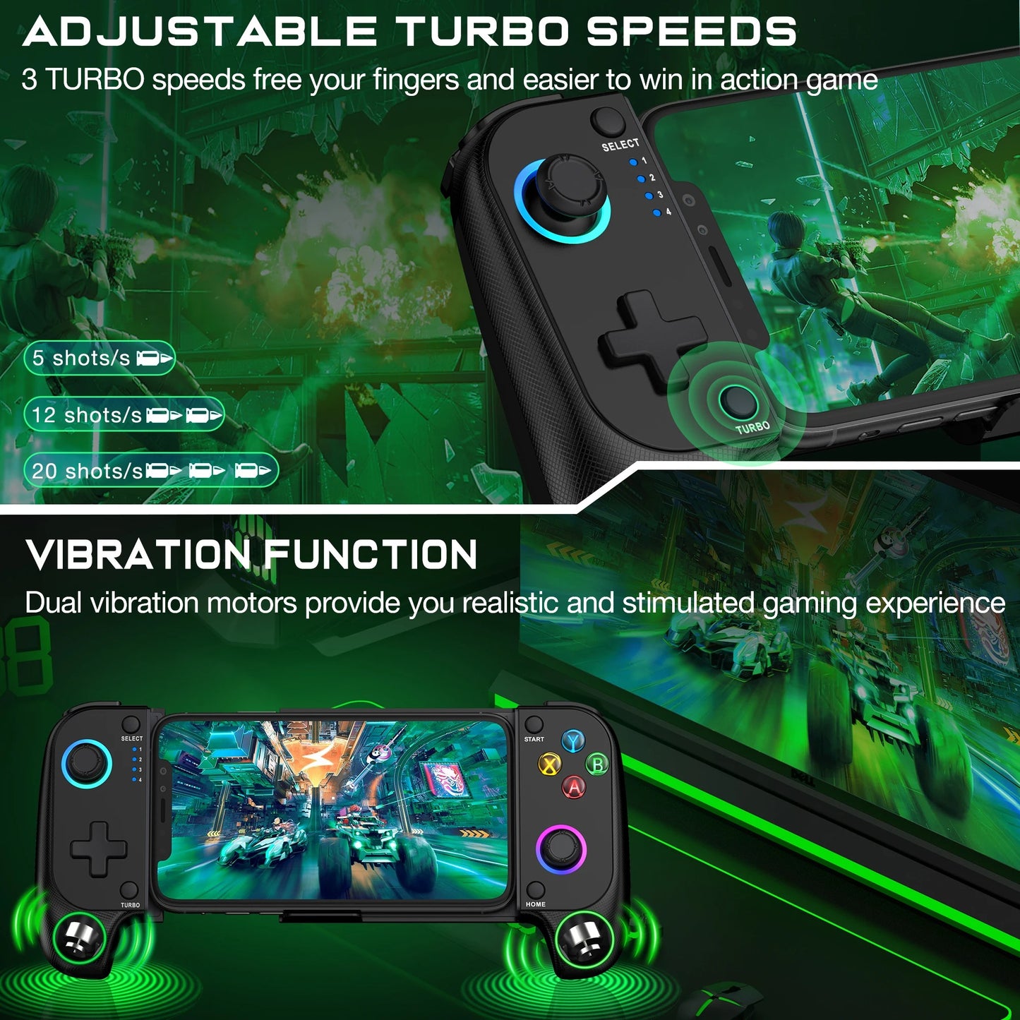 DINOFIRE Cell Phone Gamepad Joystick